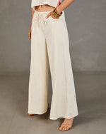 Zenah Rigid High Rise Wide Leg Drawstring Jeans