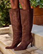 Autumn Stroll Faux Suede Heeled Knee High Boots