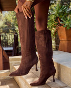 Autumn Stroll Faux Suede Heeled Knee High Boots