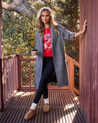 Sleigh Path Herringbone Duster Coat