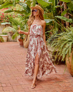 Lenai Strapless Floral Print Maxi Dress