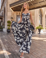 Black Multi % Soraya Printed And Pleated Maxi Dress-5