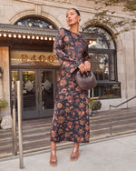 Fallen Leaves Printed Maxi Dress