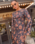 Fallen Leaves Printed Maxi Dress