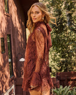 Dreamy Hush Floral Lace Neck Tie Mini Dress
