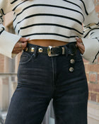 Black % Cartago Studded Skinny Belt-1