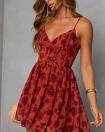 Rust Floral % Marselle Lace Corset Mini Dress-6