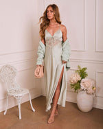 Delicate Poise Satin Lace Slip Dress