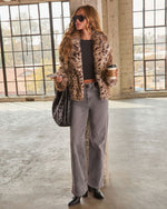 Maggie Faux Fur Leopard Print Jacket