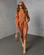 Ardena Twill Belted Romper