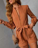 Ardena Twill Belted Romper