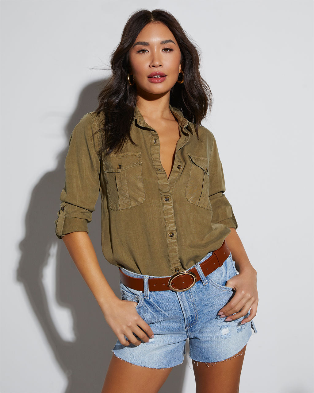 High rise distressed 2025 shorts