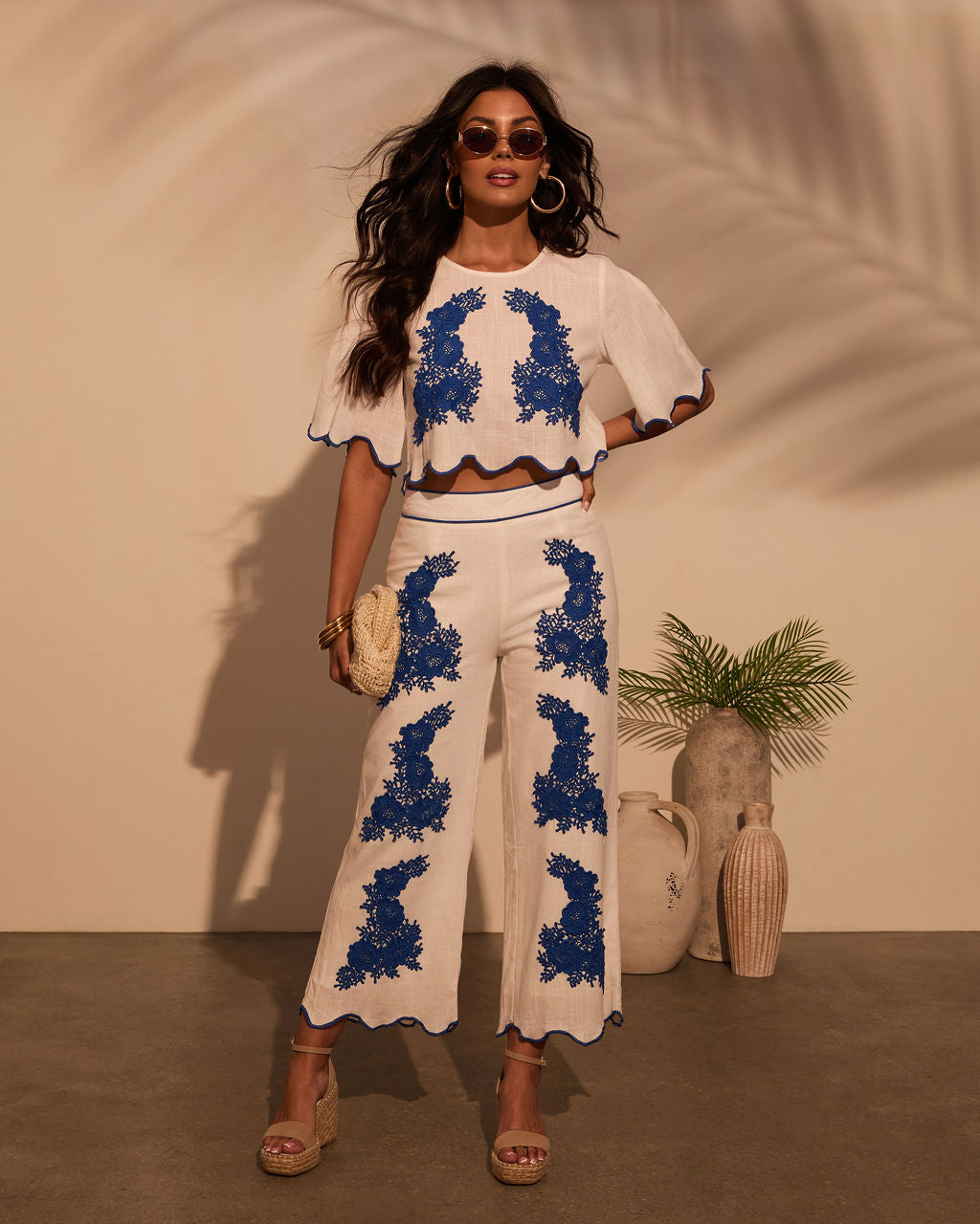 Ocean Drive Embroidered Linen Pants – VICI