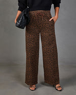 Reiko Drawstring Mid Rise Relaxed Animal Print Jeans