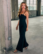 Black % So Mila Denim Flare Jumpsuit-3