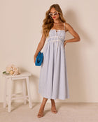 Liorah Front Tie Striped Maxi Dress