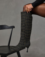 Autumn Stroll Tweed Heeled Knee High Boots