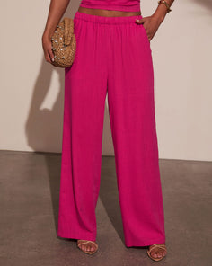 Onyx Linen Wide Leg Pants