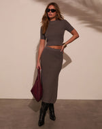 Charcoal % On The Town Ribbed Mockneck Sweater-2