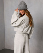 Grey % Off Hours Fleece Baggy Sweatshirt-4
