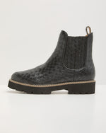 Kieran Woven Faux Leather Chelsea Boots