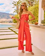 Amorah Linen Blend Wide Leg Pants