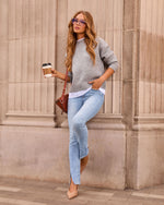 Jennings Super Stretch High Rise Slim Leg Split Hem Jeans