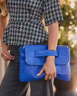 Blue % Come With Me Foldover Clutch-1
