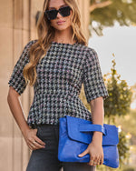 Blue % Come With Me Foldover Clutch-5