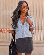 Boardwalk Cotton Blend Vintage Button Down Top
