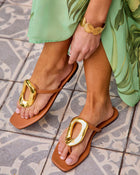 Coasted Aura Metal Hardware Flat Sandal