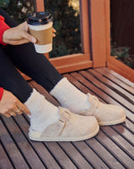 Oatmeal % Snowfall Secrets Faux Fur Mules-1