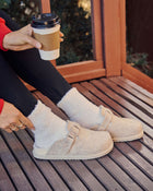 Oatmeal % Snowfall Secrets Faux Fur Mules-1