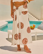 Coastal Socialite Novelty Print Wrap Tie Maxi Skirt