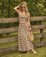 Moonbeam Trail Gingham Print Maxi Skirt