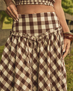 Moonbeam Trail Gingham Print Maxi Skirt