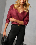 Elzah Ribbed Metallic Sweater