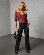 Elzah Ribbed Metallic Sweater