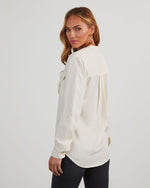 Ivory % Katana Chambray Utility Top-1