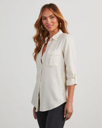 Ivory % Katana Chambray Utility Top-2