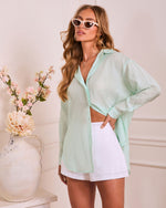 Pure Poise Crinkle Button Down Top