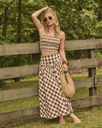 Moonbeam Trail Gingham Print Smocked Cami