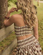 Moonbeam Trail Gingham Print Smocked Cami