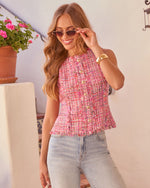 Andey Tweed Frayed Trim Top