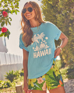 Hawaii Tropics Short Sleeve Linen Blend Graphic Tee