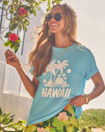 Hawaii Tropics Short Sleeve Linen Blend Graphic Tee