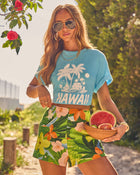 Hawaii Tropics Short Sleeve Linen Blend Graphic Tee