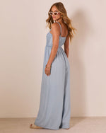 Kerra Wide Leg Chambray Jumpsuit