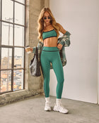 Emerald/Black % Power Surge Contrast Trim Leggings-1