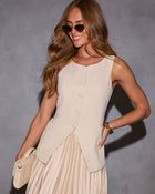 Cristina Button Down Vest Top
